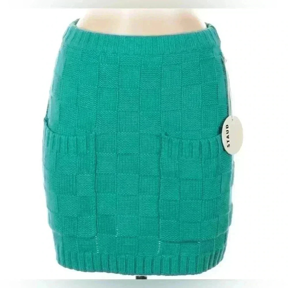 STAUD Matching Set Dunes Checkered Mini Skirt Sweater Vest Sleeveless Top M $390 - Picture 6 of 13